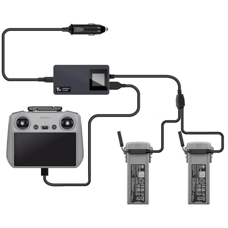 For DJI Air 3S /Air 3 YX Digital Display Car Charger Charge 2 Batteries At the Same Time, Car Charger For DJI Air 3S /Air 3 YX Digital Display Car Charger Charge 2 Batteries At the Same Time, Car Charger